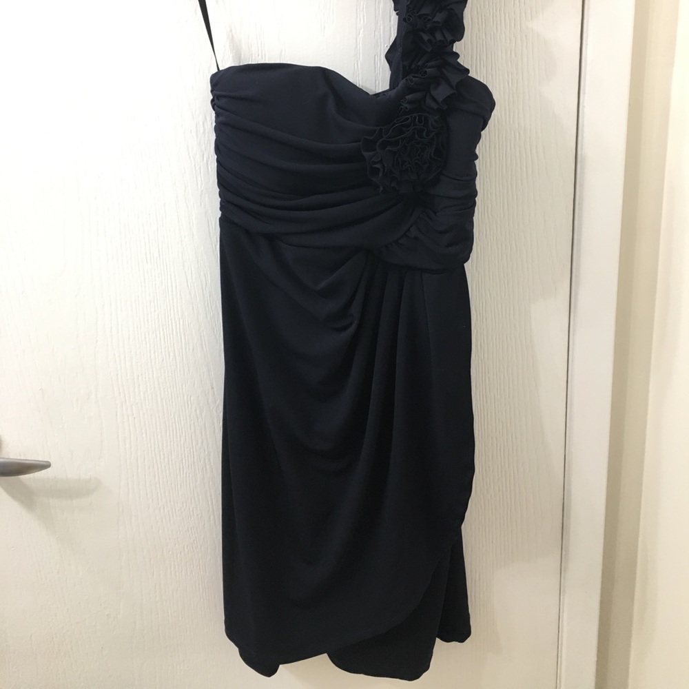 Navy blue one shoulder dress